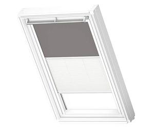 VELUX Original Roof Window Duo Blackout Blind for MK04, Grey, with White Guide Rail