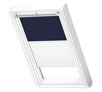 VELUX Original Roof Window Duo Blackout Blind for S06, S36, Dark Blue, with White Guide Rail