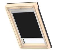 Velux (Dbl) Black Replacement Blackout Roller Blind For Velux Roof Window M08 With Silver Side Rails