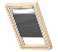 VELUX Original Roof Window Translucent Pleated Blind, S06, S36, Charcoal, with Grey Guide Rail