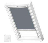 VELUX Original Solar Powered Blackout Roller Blind (DSL), Silver Frame, M08, M38, Dark Petrol