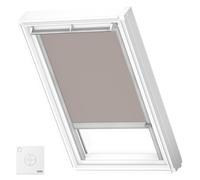 VELUX Original Solar Powered Blackout Roller Blind (DSL), Silver Frame, M08, M38, Light Taupe