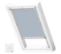 VELUX Original Solar Powered Blackout Roller Blind (DSL), Silver Frame, PK04, Light Blue