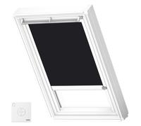 VELUX Original Solar Powered Blackout Roller Blind (DSL), White Frame, CK04, Black