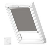 VELUX Original Solar Powered Blackout Roller Blind (DSL), White Frame, PK04, Grey