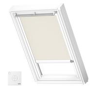 VELUX Original Solar Powered Blackout Roller Blind (DSL), White Frame, S06, S36, Light Beige