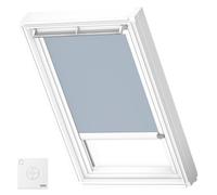 VELUX Original Solar Powered Blackout Roller Blind (DSL), White Frame, UK04, Light Blue