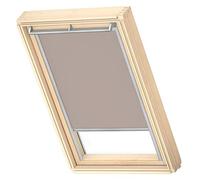 VELUX Roof Window Blackout Blind, Grey Guide Rail, S06, S36, Light Taupe