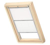 VELUX Roof Window DUO Blackout Blind, Grey Guide Rail, SK06, White