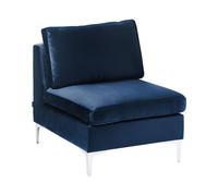 Beliani Velvet 1-seat Section Blue Evja, Blue