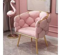 Velvet Accent Chair For Bedroom, Lounge Chair For Bedroom With Gold Metal Legs, Light Luxury Bubble Chair,Elegant Comfy Single Upholstered Chair For Living Room/Cafe/Vanity(Pink)