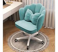 Velvet Accent Chair for Bedroom - Pink Comfy Padded Swivel Seat With Adjustable Height for Makeup, Computer, Kids, Living Room, Cafe, and Vanity