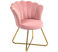 Velvet Accent Chair Lotus Back Armchair Gold Legs Living Room Grey Upholstered