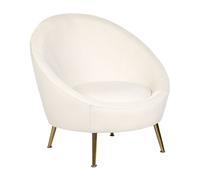 Beliani Armchair Langa Velvet Off-White