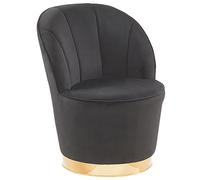 Beliani Armchair Alby Velvet Black, Black