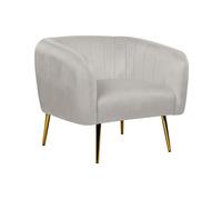 Velvet Armchair Light Grey LACONIA