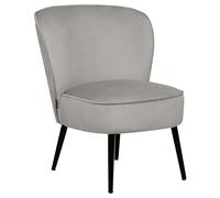 Beliani Armchair Voss Velvet Light Grey