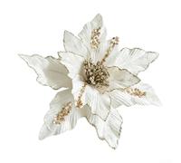 Velvet Artificial Christmas Flower Ornament 26cm Flexible Attachment Soft | Lifelike cloth material bendable design supports shaping fits holiday parties and weddings enhances decor all year