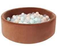 Velvet Baby Kids Children Ball Pit with 300 balls, Gift (Ball pit/balls colour: brown/transparent, pearl, mint, cappuccino)