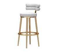 Velvet Back Metal Bar Stool for Kitchen Dining Room Party - Seat Height 65cm, 1 Piece