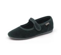 Velvet ballerinas with strap for baby girl Cienta Vert 26