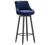 Velvet Bar Stool Counter Height Upholstered Chair with Black Metal LegsStylish Kitchen Island Seating for Home Bistro Cafe or Coffee ShopSet of 1