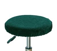 Velvet Bar Stool Cover, Round Stool Cushion Covers Dustproof Counter Stool Slipcover for Dining Room Wedding Party Cafe-dark green-2 Pieces