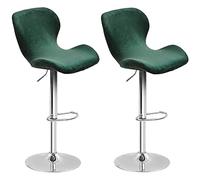 Velvet Bar Stool Cover Set, Stretch Curved Swivel Counter Height Chair Covers for Short Back Dining Room Bar Stools