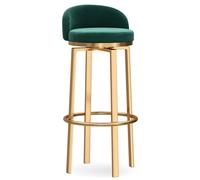 Velvet Bar Stools, 3-Piece Set, Swivel Kitchen Counter Chairs with Backrest, Metal Legs, 29.5-Inch High Breakfast Bar Stools for Home Kitchen/Island, Black