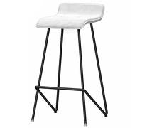 Velvet Bar Stools, Counter Height Barstools with Metal Legs and Footrest 26/30in Upholstered Bar Chairs Kitchen Island Dining Room Tall Stool (White-1ps,75cm/30in)