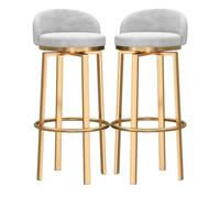 Velvet Bar Stools for Kitchen, Swivel Counter Chairs, Breakfast Bar Seating with Backrest & Metal Legs, Set of 3 High Stools for Home Kitchen/Island, Black, 29.5 inches