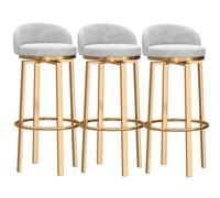 Velvet Bar Stools Set of 3, 29.5" High Swivel Kitchen Counter Chairs with Back, Metal Legs, Slish Black Breakfast Bar Seating for Home Island and Kitchen