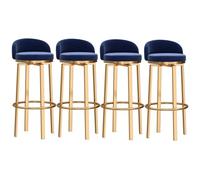 Velvet Bar Stools Set of 3, 29.5" Swivel Kitchen Counter Chairs with Back, Metal Legs, Ideal for Home Breakfast Island or Bar, Black Velvet Upholstered