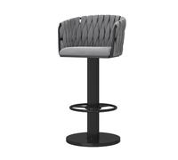 Velvet Bar Stools, Woven Swivel Barstools with Back, Modern Bar Chair Adjustable Counter Height Bar Stools for Kitchen Island, Cafe, Pub