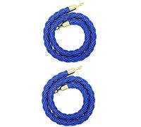 Velvet Barrier Rope,Rope Queue Barrier Belt, Barrier Rope, Two Piece Stanchion Rope/Braided Hemp Rope for Restaurant Movie Theater, Yellow, Red, Black, Blue, White, Grey Queue Rope (D 3m (10 feet))