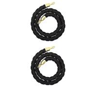 Velvet Barrier Rope,Rope Queue Barrier Belt, Barrier Rope, Two Piece Stanchion Rope/Braided Hemp Rope for Restaurant Movie Theater, Yellow, Red, Black, Blue, White, Grey Queue Rope (B 3m (10 feet))