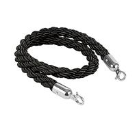 Velvet Barrier Rope,Rope Queue Barrier Belt, Braided Hemp Rope Barrier, Crowd Control Stanchion Ropes Black Grey Red Blue, Front Lobby Party Entrance Obstacle Queue Line Divider (B 2.13m (7 feet))