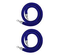 Velvet Barrier Rope,Rope Queue Barrier Belt, Queue Rope Blue, Crowd Control Barriers Cord/Hotel Restaurant Cinema Stanchion Line Divider with Silver Chrome Plated Hooks, Front Cabinet Railing Hanging