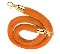 Velvet Barrier Ropes with Silver/Gold Hooks, Thick VIP Velvet Stanchion Queue Barrier Rope for Hotel Hospital Bank, 2-13Ft Hanging Ropes Crowd Control Stanchion Rope(Orange-Gold,6.6ft/200cm)