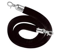 Velvet Barrier Ropes with Silver/Gold Hooks, Thick VIP Velvet Stanchion Queue Barrier Rope for Hotel Hospital Bank, 2-13Ft Hanging Ropes Crowd Control Stanchion Rope(Black,5.6ft/170cm)