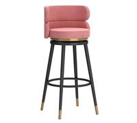 Velvet Barstool Counter Height Stools, Upholstered Bar Chairs Bistro Pub for Dining Room Kitchen Island (Pink,65cm/25.6in)