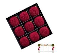 Velvet Baubles -10x30x30cm Soft Sphere Set, Plush Ornament Balls, Elegant Texture Decor, Lightweight Hanging Charm | 9 Pieces Holiday Tree Accessory For Winter Celebration Indoor Outdoor Gathering