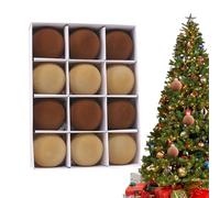 Velvet Baubles - 12 Flocked Baubles for Atmosphere | Atmosphere Accessories for Gatherings, Parties, Weddings, Celebrations, Shopping Malls Tristo