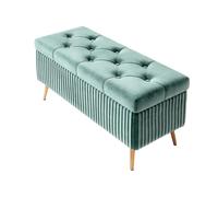 Velvet Bed End Bench, Metal Leg Storage, Upholstered Seating Storage for Bedroom, Stylish Shoe Bench for Living Room, Elegant Home Furniture Solution