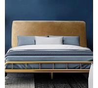 Velvet Bed Headboard Cover Slipcover, Bed Head Cover Double Single King Size Small Double Head Board Cover, Dustproof All-inclusive Elastic Bed Board Protection Cover for Bedroom Decor(220cm,Brown)