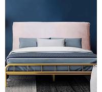 Velvet Bed Headboard Cover Slipcover, Double/Single/King Size, Dustproof Elastic Protection, Pink (150cm)
