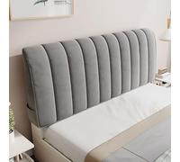 Velvet Bed Headboard Cover Slipcover for Queen/King Size - All-Inclusive Dustproof Backrest Protector with Elastic Band Washable Bedroom Decoration Gray 100CM/39in