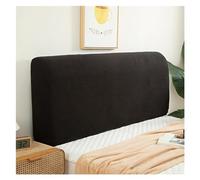 Velvet Bed Headboard Slipcover for Queen, Full, Twin, Cal King Size Beds - Quilted Dustproof Protector Cover with Elastic Decoration (Color: Schwarz)