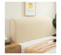 Velvet Bed Headboard Slipcover - Queen/Full/Twin/Cal King Size, Quilted Dustproof Protector Cover - Elastic Decoration (Beige)