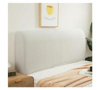 Velvet Bed Headboard Slipcover - Queen, Full, Twin, Cal King Size - Quilted, Dustproof Protector - Elastic Decoration (Milk White)